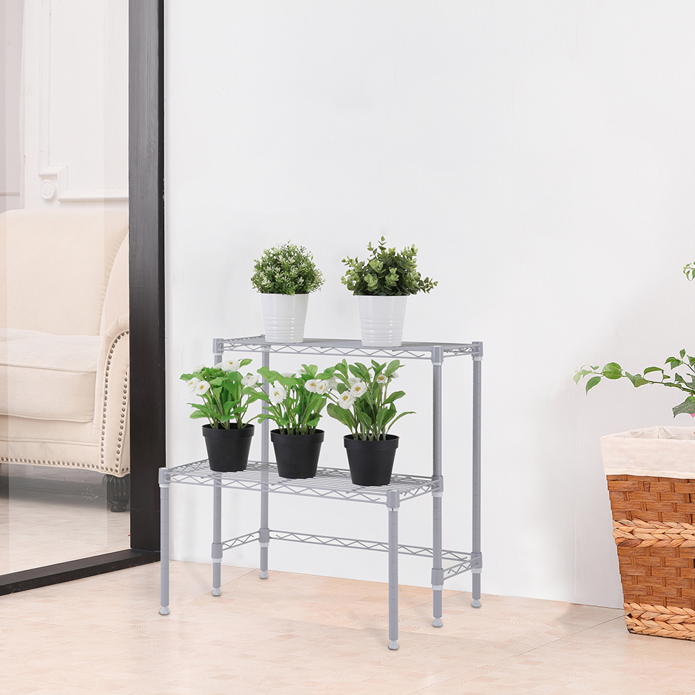 2-Tier Indoor Outdoor Plant Display Shelf / Metal Plant Shelf / Metal Plant Stand / Plant Rack / Flower Pot Organizer / Flower Display Rack