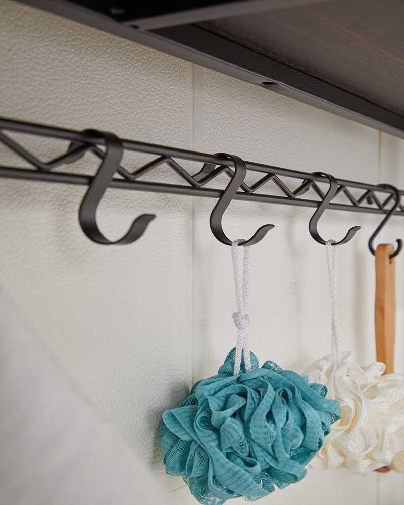 3-Tier Washing Machine Storage Rack with Hanging Rod and Hooks / Laundry Room Shelf Over The Washing Machine 