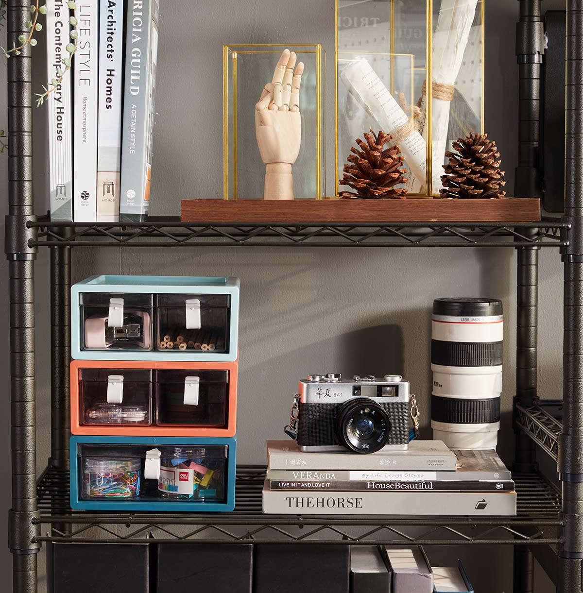 5 shelf wire storage rack Production