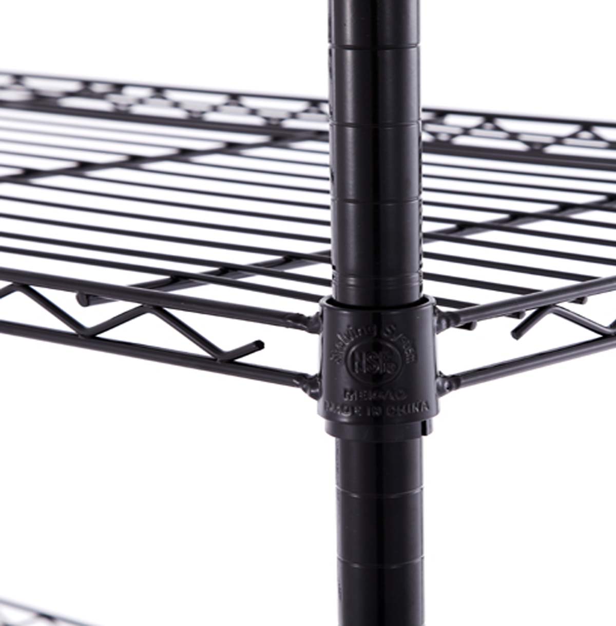 5-Tier Black Hammer Tone shelving for warehouse / Black Metal Warehouse Shelving