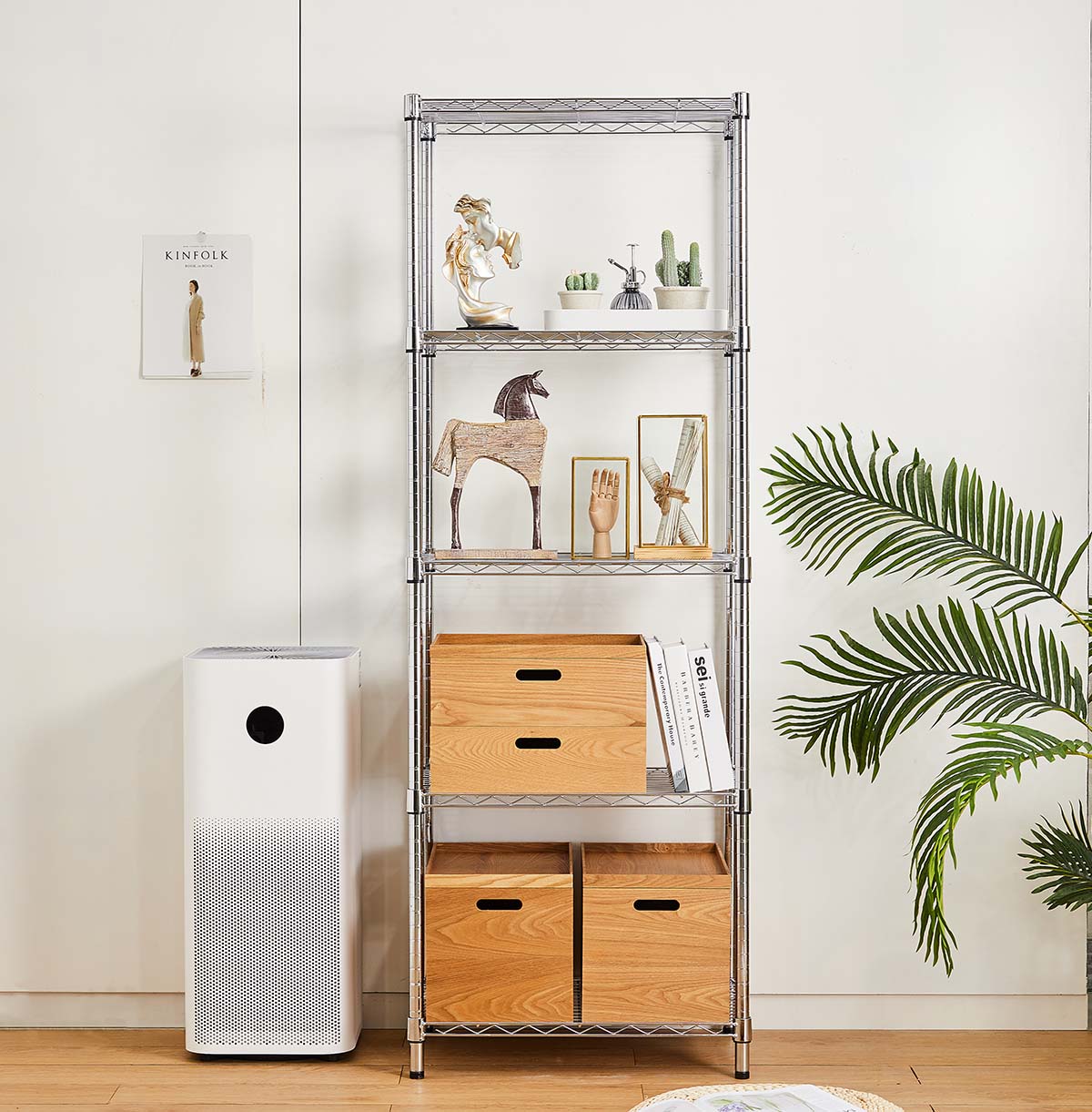 5-shelf wire storage rack manufacture