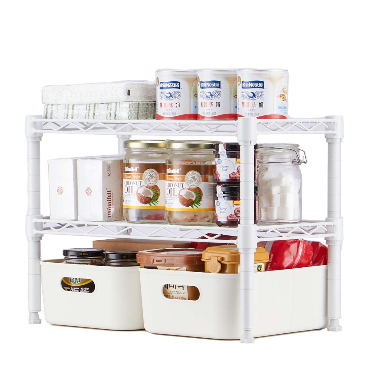 2-Tier Cabinkitchen storage shelving unit manufactureet Shelf / Kitchen Counter Rack Organizer / Counter top racks for kitchen