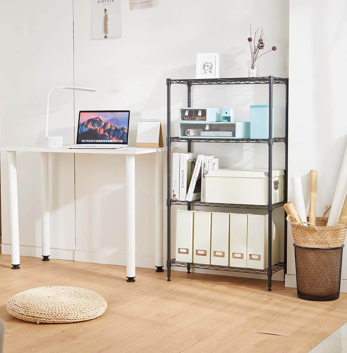 for living 4-tier chrome wire shelf