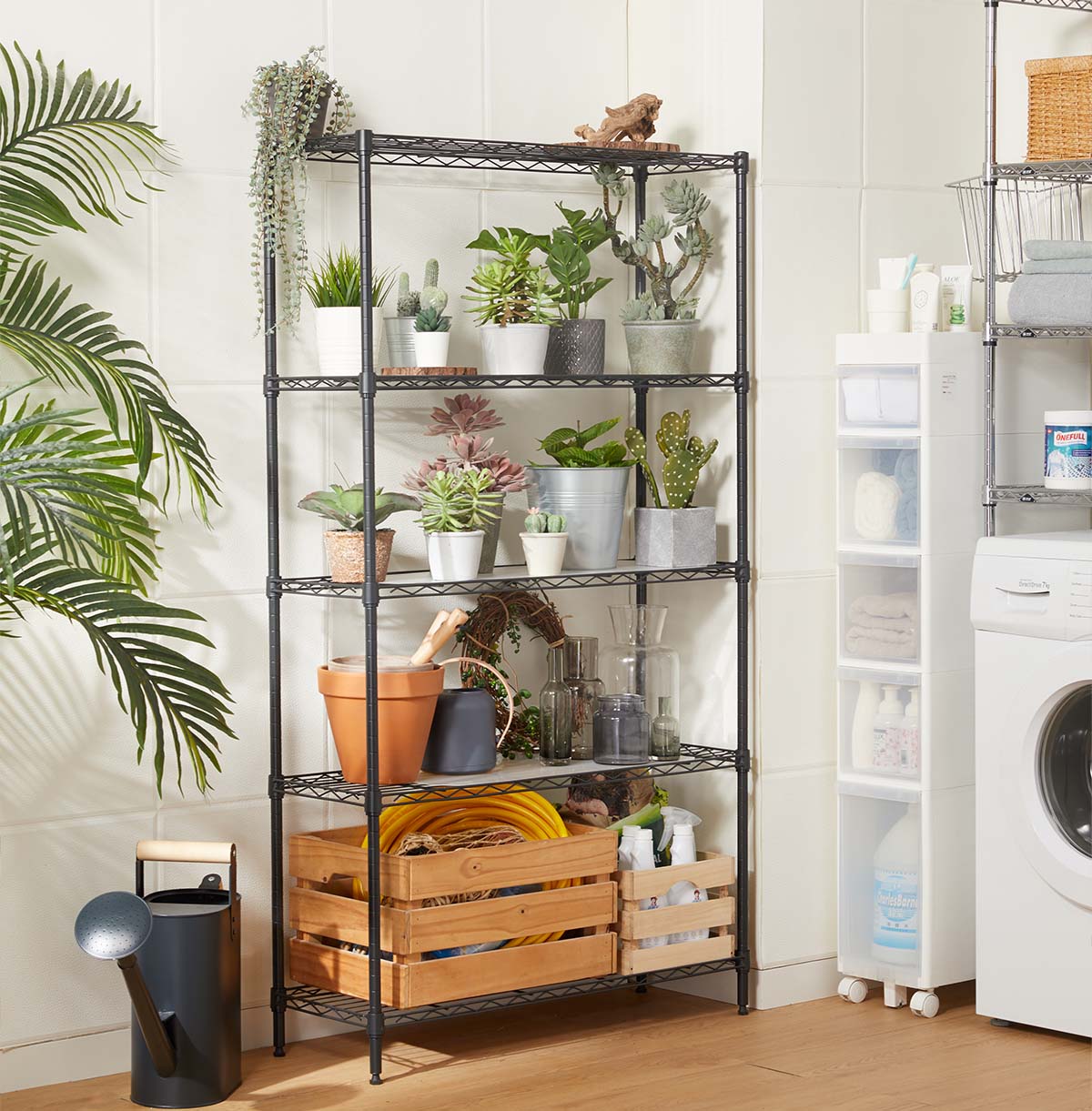 5-Tier Indoor Outdoor Plant Display Shelf / Metal Plant Shelf / Metal Plant Stand / Plant Rack / Flower Pot Organizer / Flower Display Rack