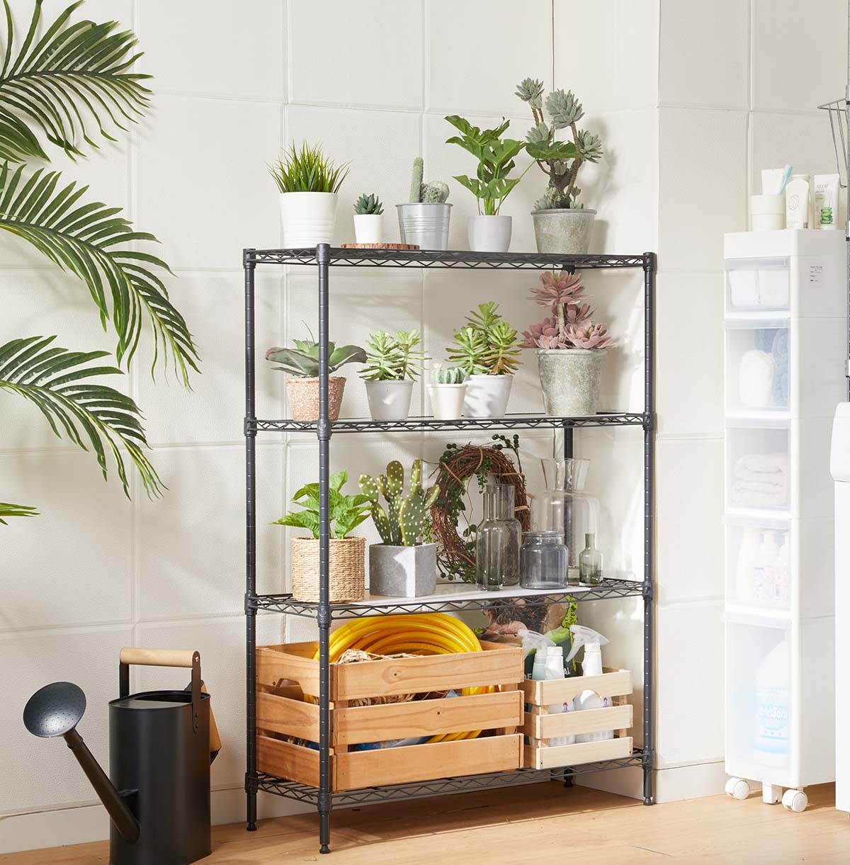 4-Tier Indoor Outdoor Plant Display Shelf / Metal Plant Shelf / Metal Plant Stand / Plant Rack / Flower Pot Organizer / Flower Display Rack