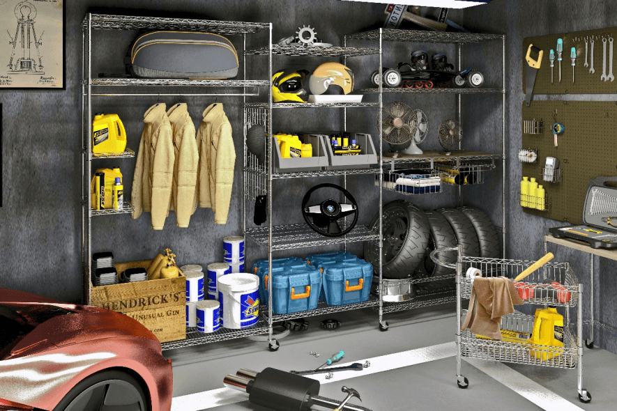 Heavy Duty Tool Utility Cart / Metal Rolling Utility Cart With Wheel 