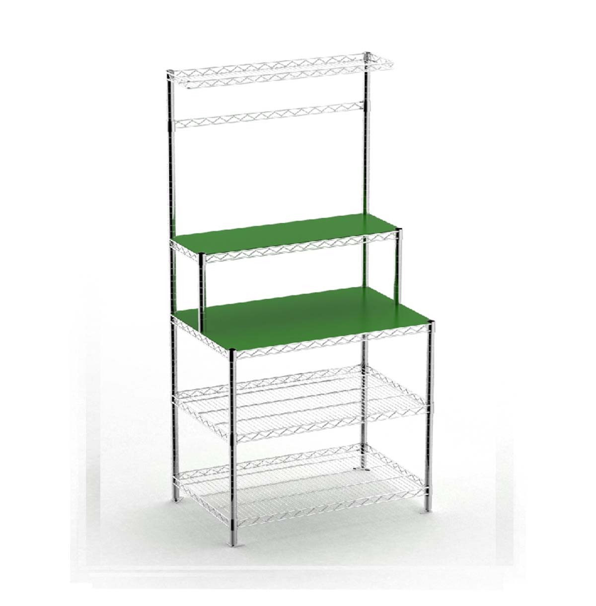 Metal Workbench with Wheels / Rolling Work Table Steel Wire Shelf For Production Line/ NSF Certified