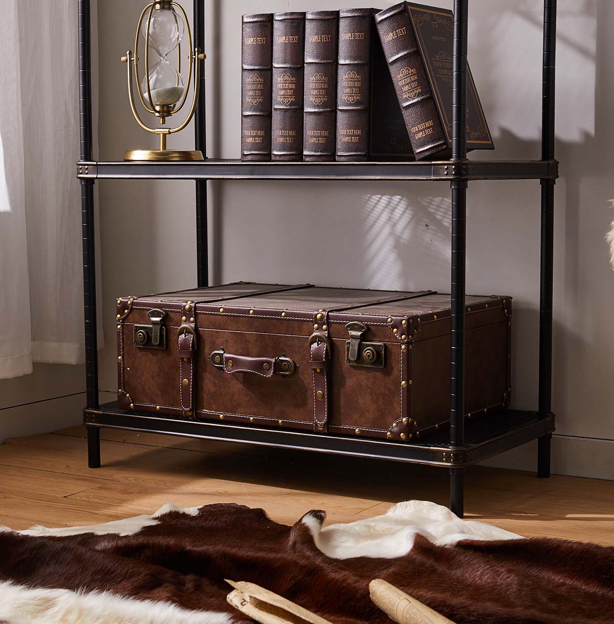 4-Tier Retro Storage Shelves Metal Wire Racks Utility Wire Shelving Unit