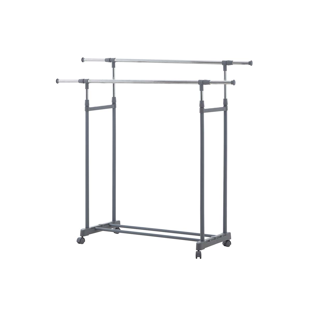 Simple Houseware Double Rod Portable Clothing Hanging Garment Rack