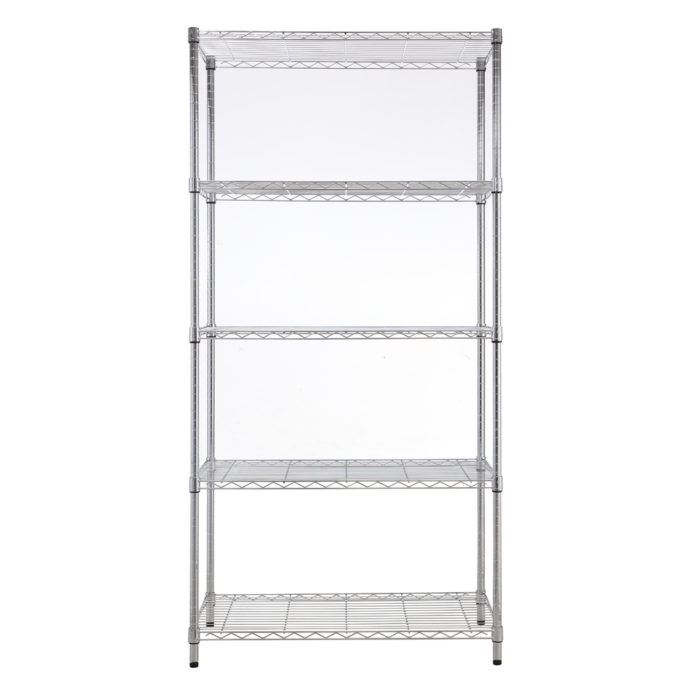 MZG Steel Storage Shelving 5-Tier Wide, Chrome