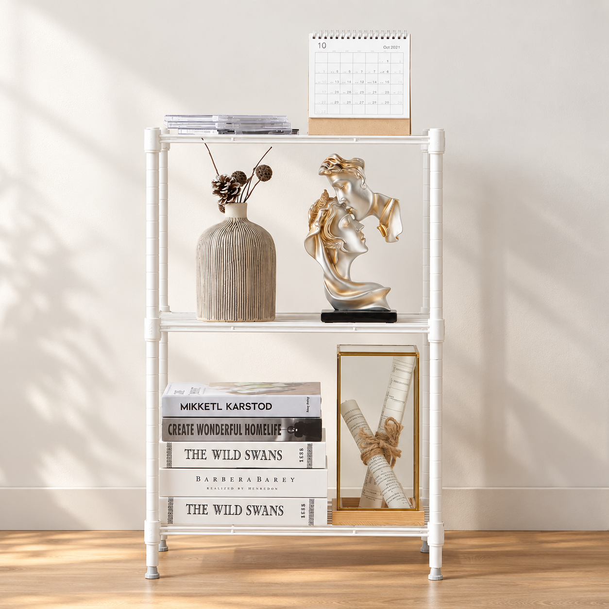 MZG 3-Tier Wire Storage Shelving, White