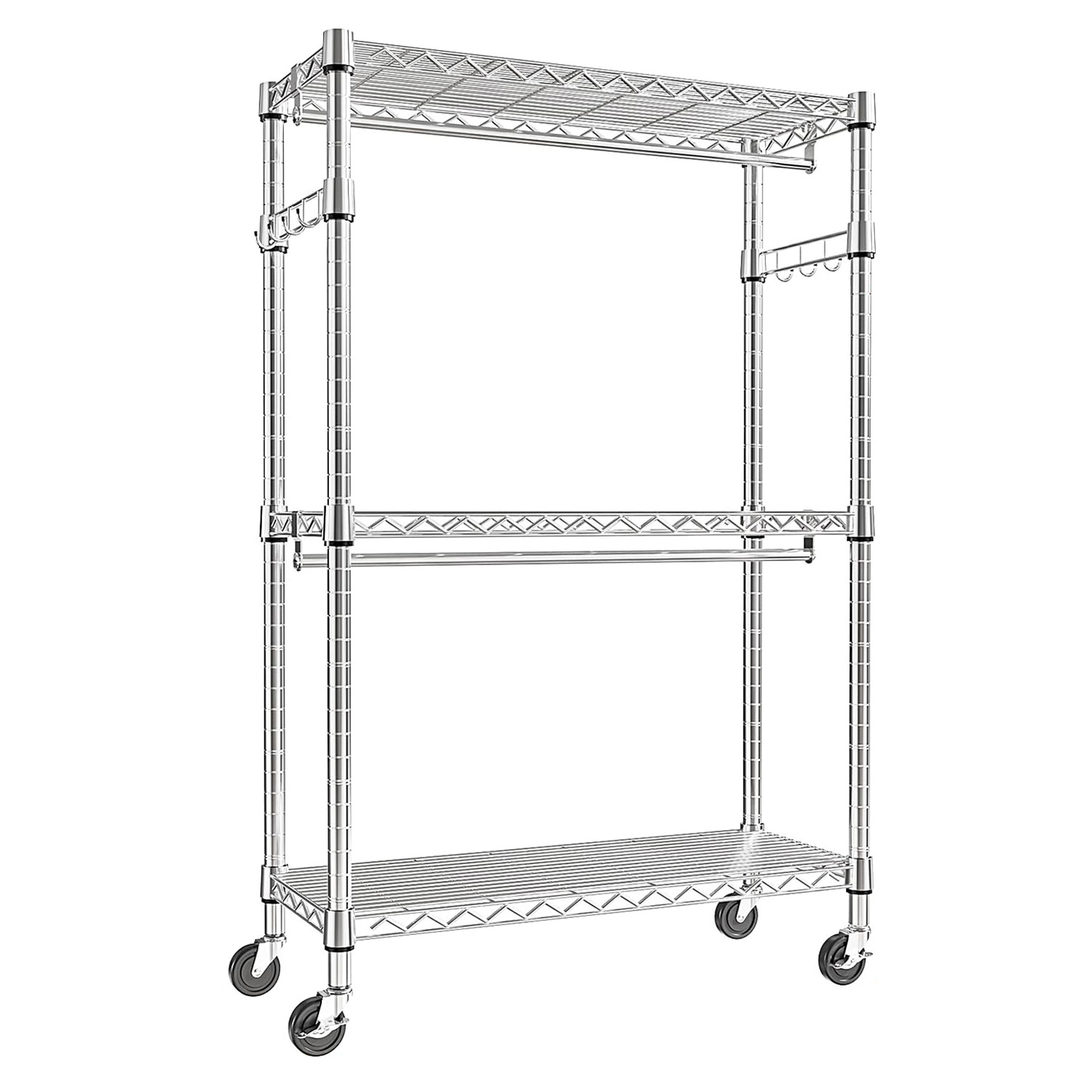 Heavy Duty 3 Tiers Rolling Garment Rack