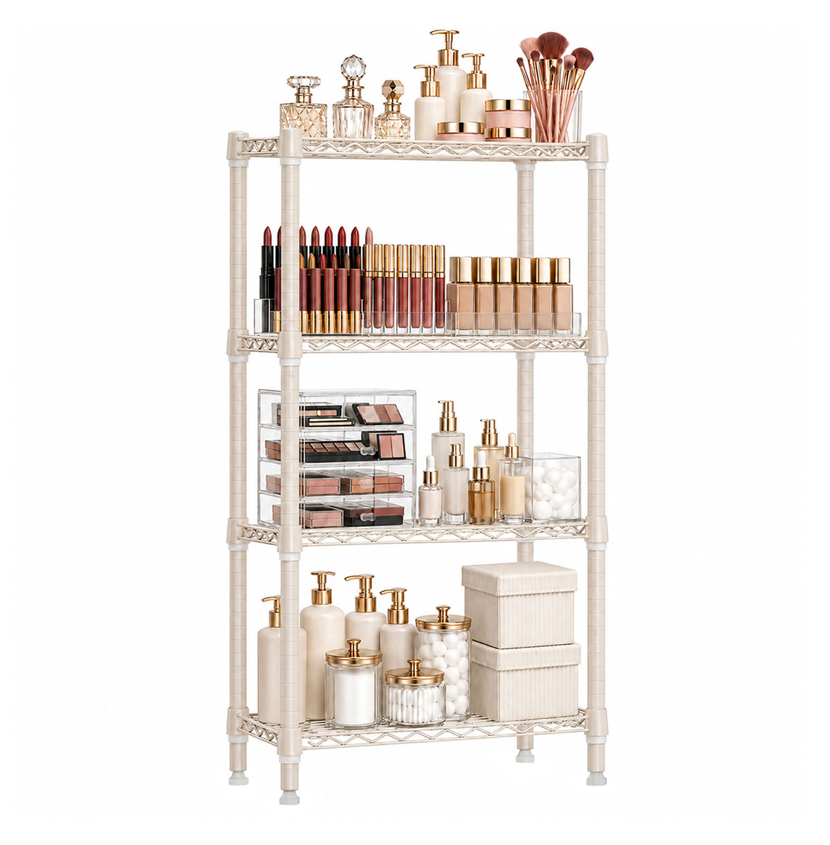 High Quality Metal 4 Layer Cosmetic Wire Display Racks