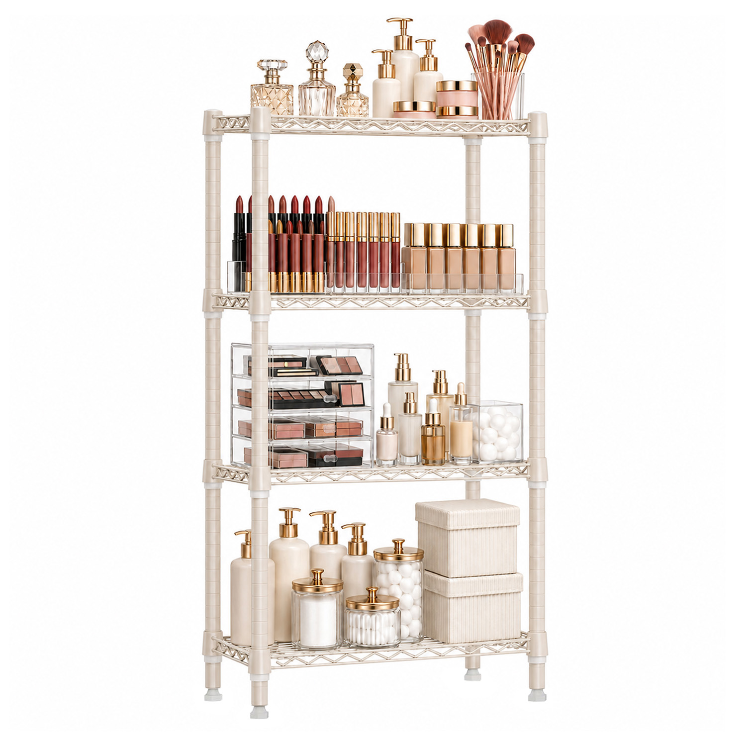 High Quality Metal 4 Layer Cosmetic Wire Display Racks
